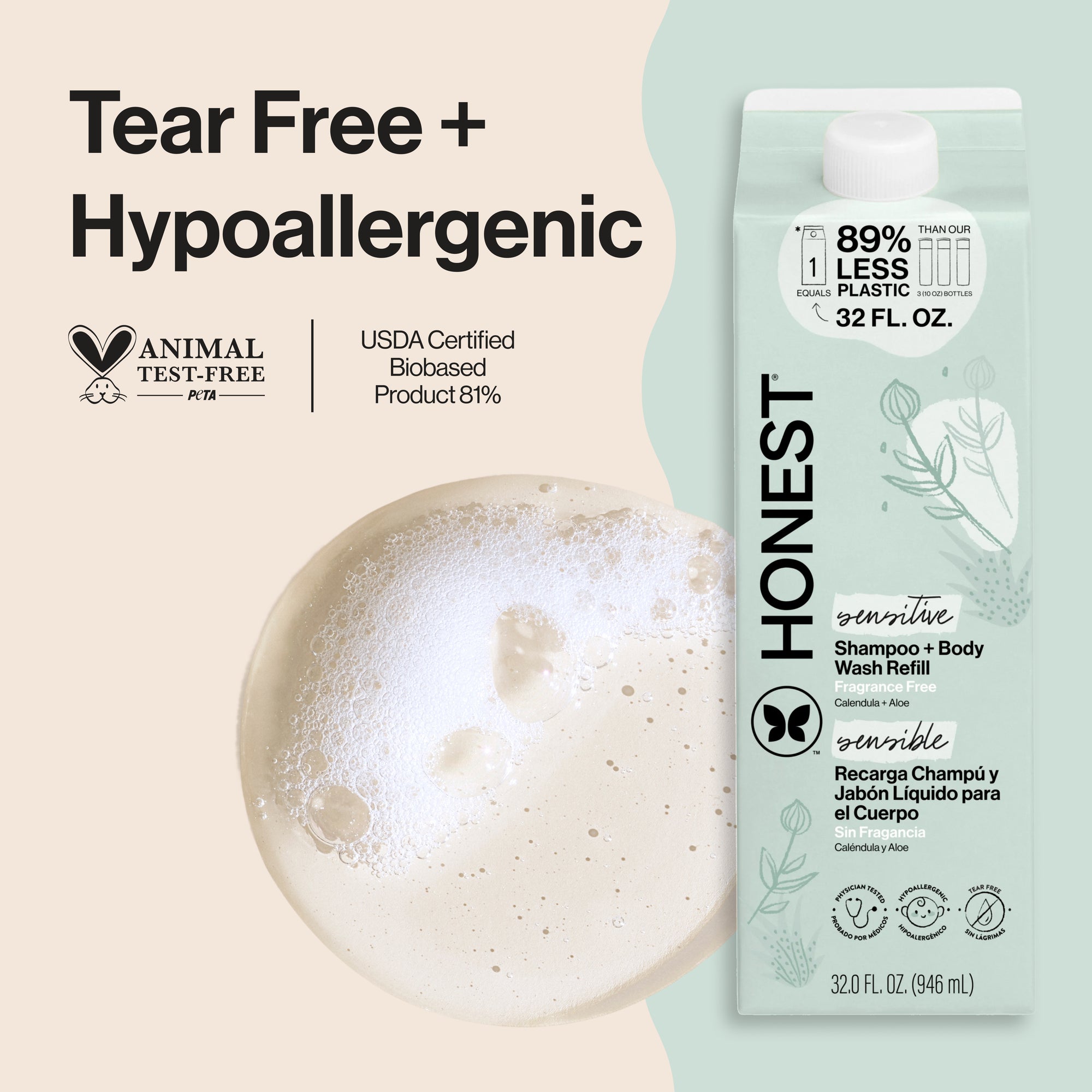 Shampoo Body Wash, Carton Refill, Sensitive - Image 2