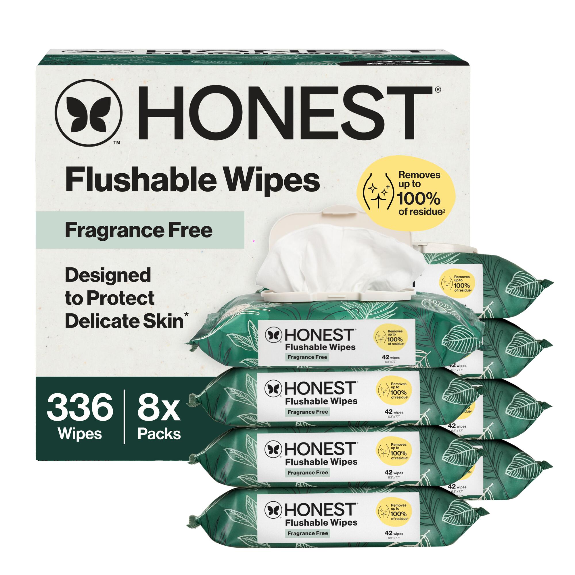 Flushable Wipes, 336 Count, Tropical Leaves